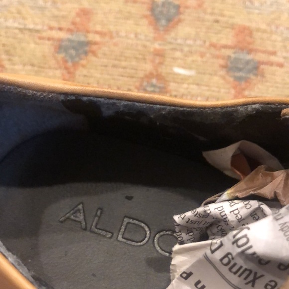 Aldo Light Tan Leather Oxford Cap Toe Dress Shoes 9.5 - Picture 10 of 10